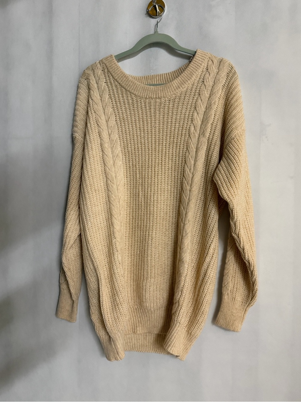 Oversized Cable Knit Tunic Sweater NWOT